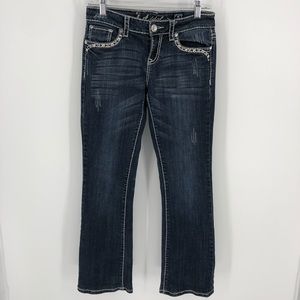 L.A. Idol USA rhinestone and embroidered blue jean